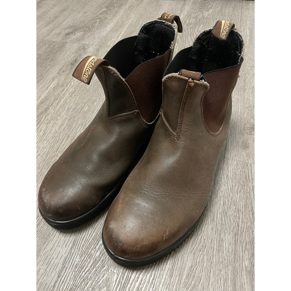 Blundstone 500 Chelsea Boots Mens Size 9 Brown Leather Vibram Sole Slip